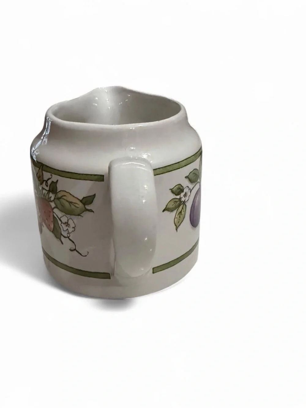 Vintage Fruit Pattern Ceramic Creamer Pitcher